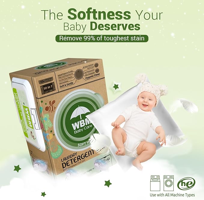 WBM Baby Care Laundry Detergent Pods, 32 Count | Laundry Pods Specially Designed For Clothes | Soft Hug Fragrance With 10x Ultra Power Cleaning