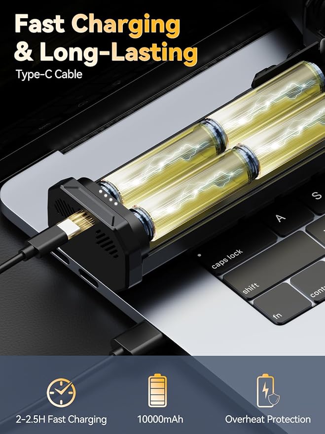 Electric Air Duster, 300000RPM 4-Gear Adjustable Compressed Air Duster with Light, Rechargeable Brushless Motor Air Blower for Keyboard, PC, Car, and Home Cleaning Reusable Replaces Compressed Air Can