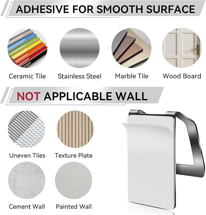 KIHOGEM Spray Bottle Hanger, Adhesive Spray Bottle Hook Stainless Steel Spray Bottle Holder Wall Mount Non Drilling for Cabinet, Kitchen or Under Sink (4pcs)