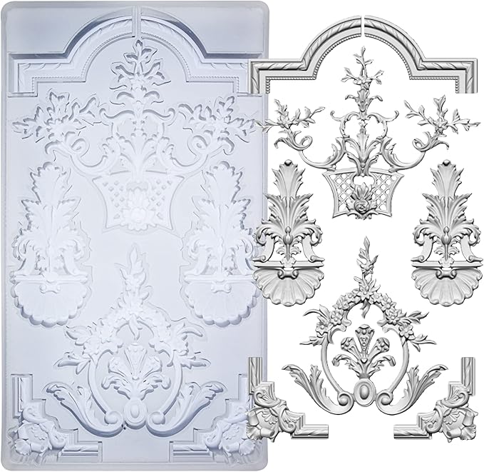 Art Mold for Polyclay Air Dry Clay Plaster, Medallion Frame