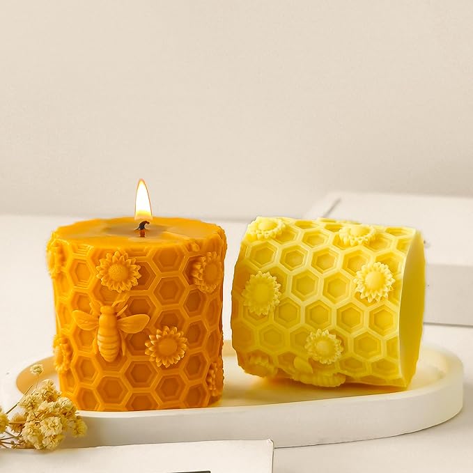 Honeycomb Silicone Cylinder Mold for Resin Casting & Candle Making