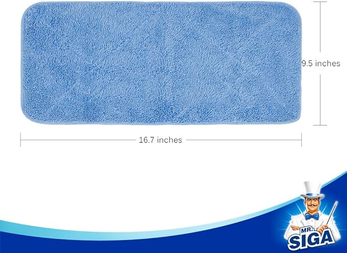 MR.SIGA Professional Microfiber Mop Refills, Pack of 3, Size: 42cm X 23cm