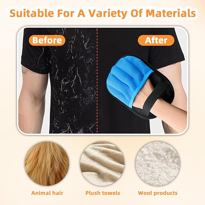 2pcs Anti-Static Pet Hair Remover Gloves – 2025 Upgraded, Washable & Reusable for Furniture, Clothes, Sofa, Carpet, Car Seats