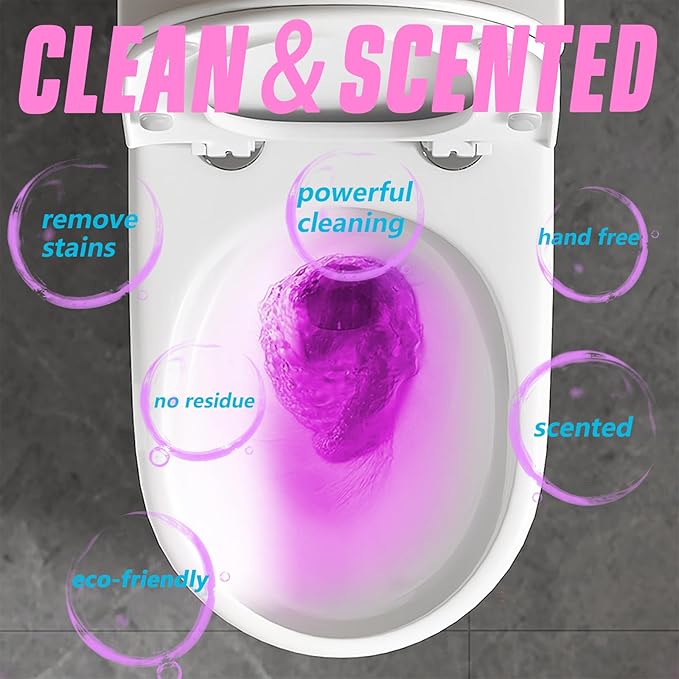 Automatic Scented Toilet Bowl Cleaner Bottle,2 pack, Long Lasting Bathroom Toilet Tank Cleaner Pods Tablets In Bottles With Powerful Cleaning (PINK 2 Pack)