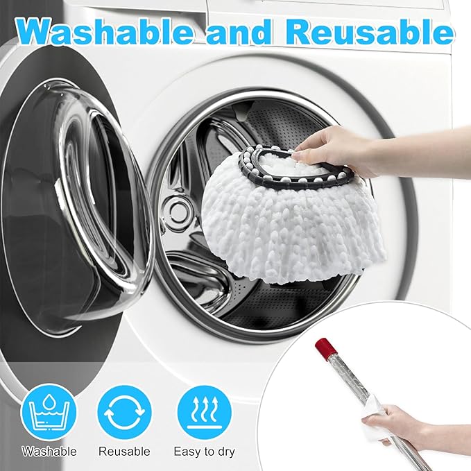 Mop Replace Head for O Cedar, Mop Handle for Ocedar, Mops Heads Replacements for Ocedar Countains Mop Handles Mop Replace Heads for O Cedar 1 Tank Spin Mops