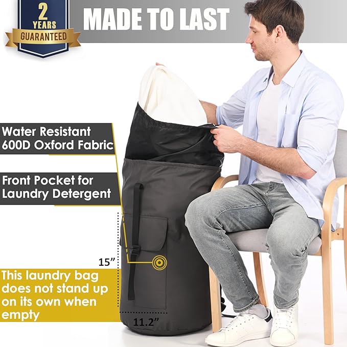 Laundry Backpack Bag, 115L Extra Large Laundry Bags with straps, Heavy Duty Laundry Bag Backpack, Portable Dirty Clothes Bag for College Dorm, Apartment, Laundromat, College Laundry Bag