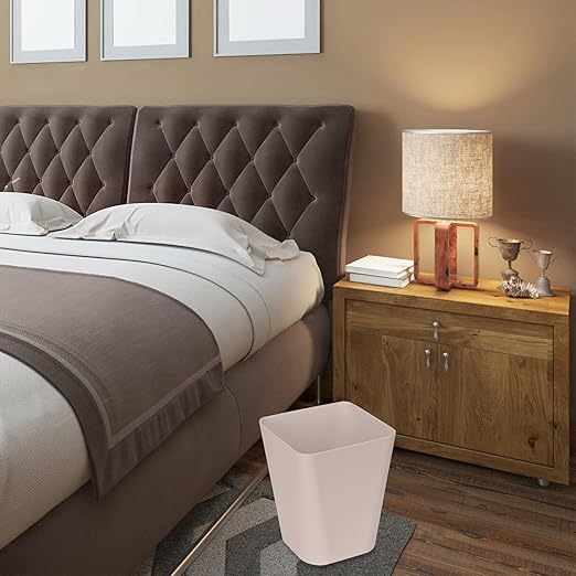 ZXJ Small Trash Can - Waste Basketbin - 1.8 Gallon - Khaki - Bathrooms, Laundry Room, Kitchens, Offices