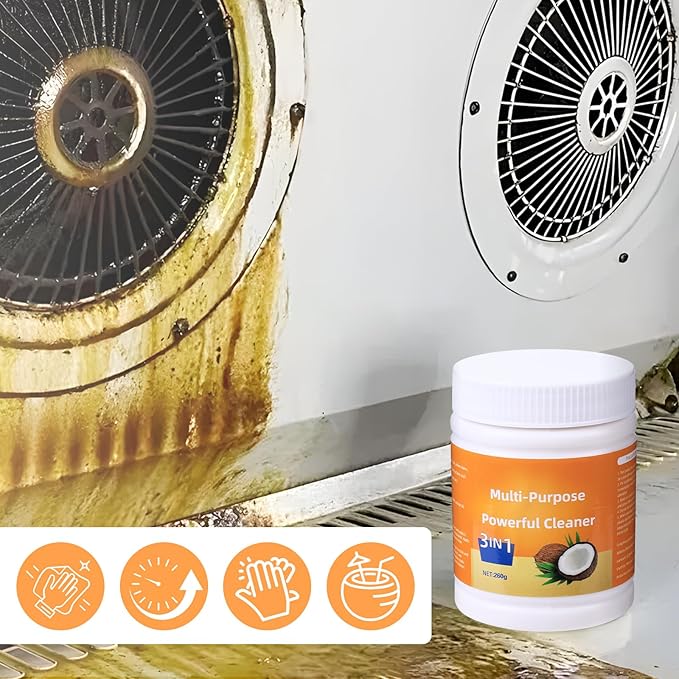 Multi-Purpose Powerful Cleaner for Kitchen, Heavy Kitchen Duty Degreaser, 260g Coconut Oil Natural Decontamination Cream, All-Purpose Cleaner Removes Stains on Microwave, Oven & Stove Top