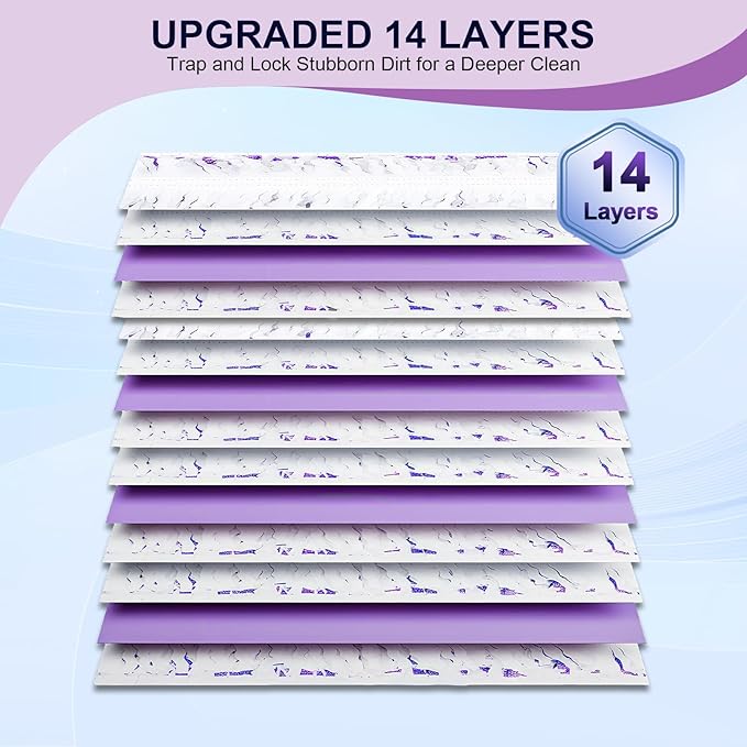 32 Count Disposable Power Mop Pads, 5X Cleaning Power Mop Refills for Swiffer Power Mop, Unscented 14-Layer Thickened Wood Mop Refill Pads for Surface Floor Cleaning