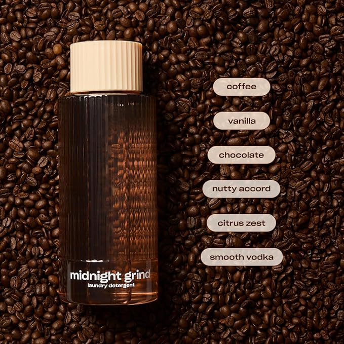 Snif Midnight Grind Laundry Detergent, Bold, Rich Espresso Scent, 64 Loads, Non-Irritating to Skin, Clean, Non-Toxic, Vegan, Cruelty Free, 16oz