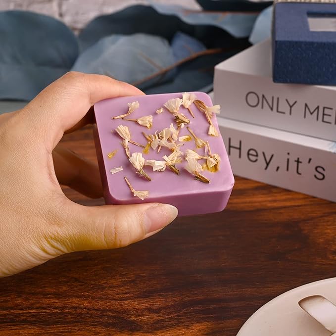 Sakolla 2 Pack Silicone Soap Molds for Soap Making, Reusable 6 Cavity Square Silicone Molds for Homemade Soap, Cake, Bread, Ice Cube