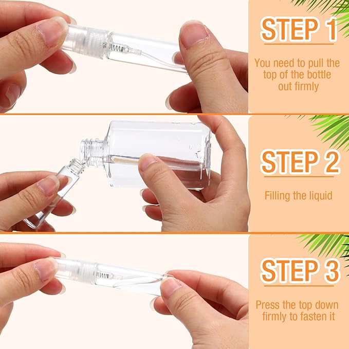 Tanlade 300 Pcs 5ml Mini Spray Bottles Clear Glass Perfume Atomizer Sprayer Bottles Portable Perfume Travel Refillable Bottle for Travel Pocket Dispenser Container