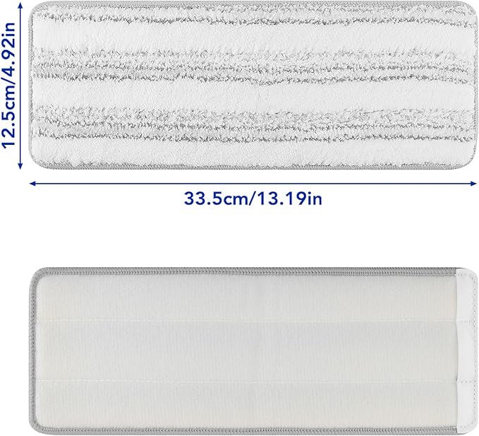 Microfiber Cleaning Pads for Flat Mop Bucket Set : 10 Packs 13" X 4.9" Washable Pads for Floor Cleaning Compatible with Tethys & Most 13 Inch Flat Mop Bucket System