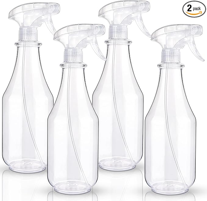 Plastic Spray Bottles Empty Spray Bottle 28.4oz Heavy Duty Spraying Bottles Mist/Stream Water Bottle for Cleaning Solutions, Plants, Pet, Essential Oils, Hair (Clear4)