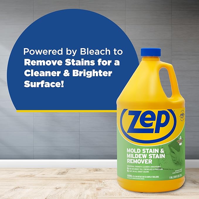 Zep Mold Stain and Mildew Stain Remover 1 Gallon (Case of 2) ZUMILDEW128 - Professional Strength No Scrub Formula