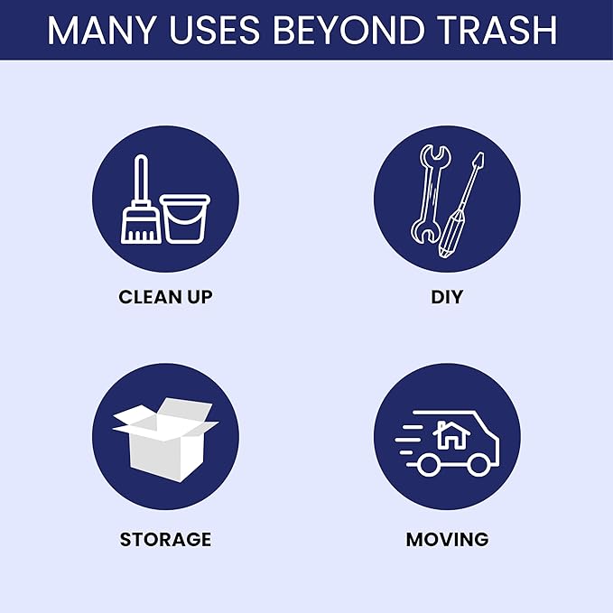 BAG UP Solutions Stronghold Trash Bags, Garbage Bags, Bin Liners, For Domestic & Office Use, 13-16 Gallons, 24 x 33 Inches, 500 Bags, Black