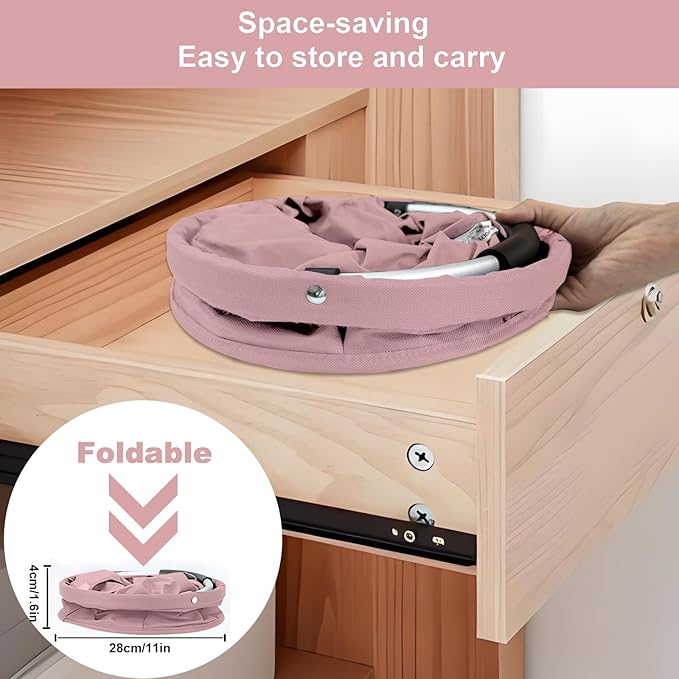 17L Cleaning Caddy with Handle, Cleaning Supplies Organizer, Foldable Storage Basket, Cleaning Supply Caddy, Portable Multi Cleaning Bucket Bag for Home, Garden (Pink)