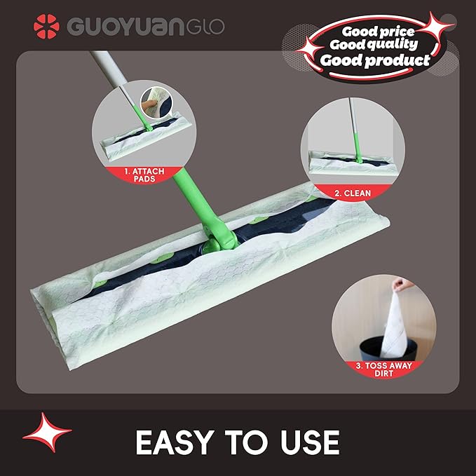 XL Dry Sweeping Cloths Compatible with XL Flat Mop X Large Disposable Mop Cloth for Floor Mopping and Cleaning,9.84x17.32 inch,90 Counts