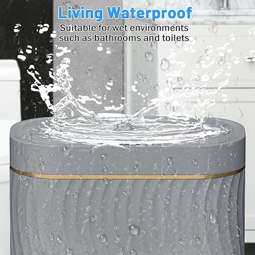 Bathroom Trash can with Automatic Touchless Lid, 2.6 Gallon Motion Sensor Small Garbage Can, Slim Waterproof Smart Trash Bin for Bedroom, Office, Living Room