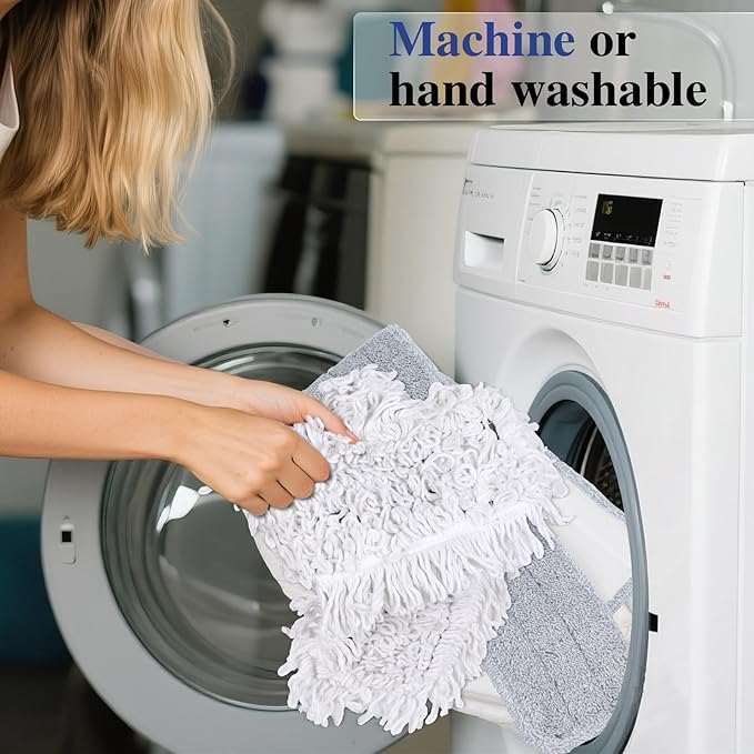 36" Commercial Mop for Floor Cleaning, Masthome Heavy Duty Industrial Mop with 3 Pads, Professional Microfiber Mops with 60'' Long Handle,Large Dust Mops for Office Garage Warehouse Factory Mall(Blue)