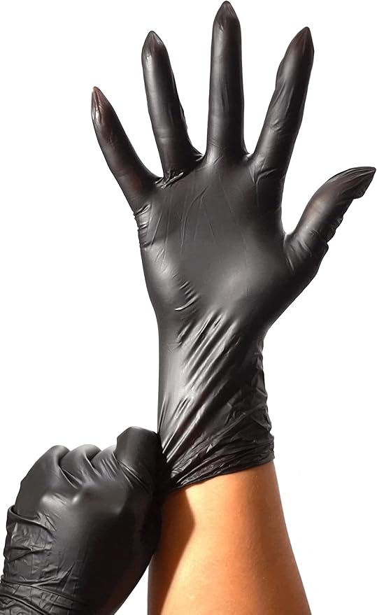 Colortrak Disposable Vinyl Gloves, Single-Use, Latex-Free, Powder-Free, Ambidextrous, Black