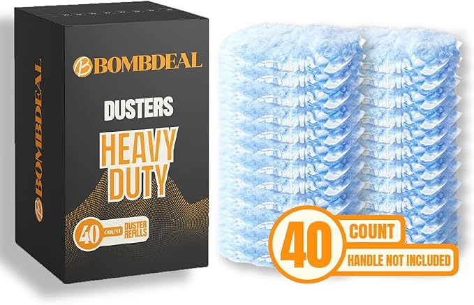 40 Count Disposable Microfiber Duster Refills for Swiffer- 360 Degree Heavy Duty Dry Duster Refills (Handle Not Included)
