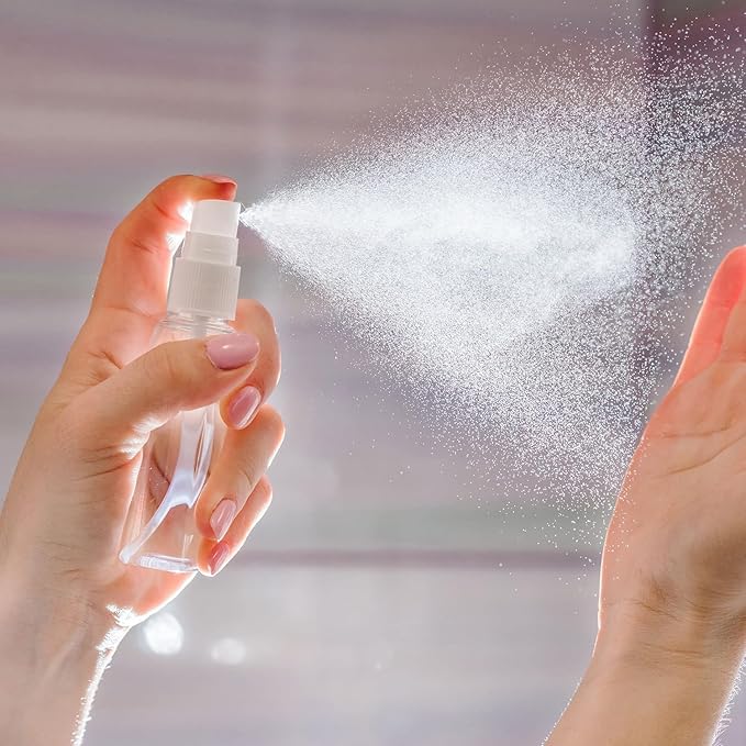 3 Pack 2 OZ Clear Glass Spray Bottles Empty Refillable Bottle is Great for Essential Oils, Plants, Cleaning Solutions, Hair Mister - Mini Spray Bottle - Refillable & Reusable Sprayer.
