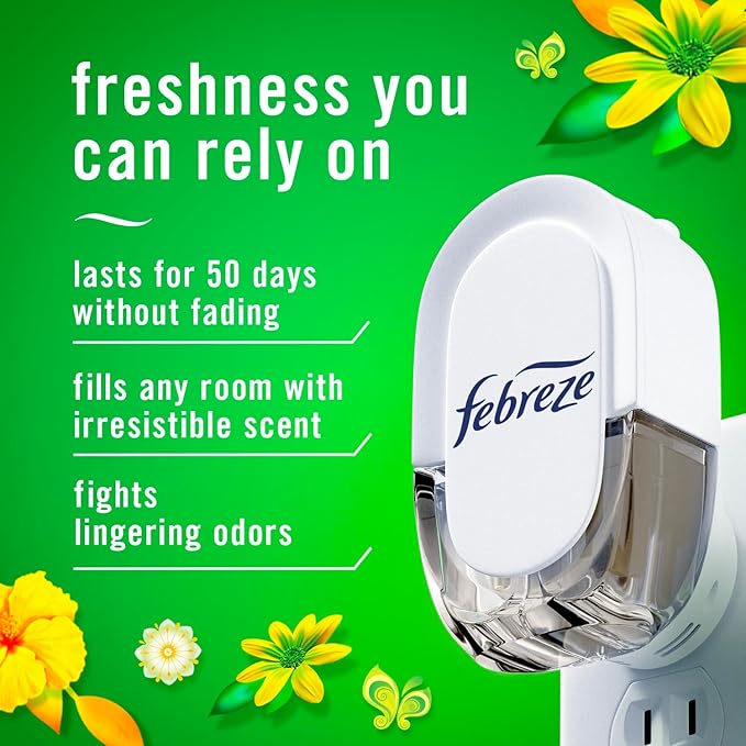 Febreze Odor-Fighting Fade Defy PLUG Air Freshener, Gain Moonlight Breeze, Gain Original, 0.87 fl. oz. Oil Refills, 4 Refills (2 of Each)