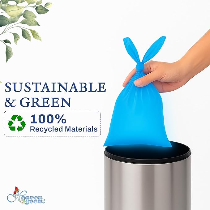 Heaven Scent Hygiene Bags 1.5MIL ULTRA-THICK Discreet Waste Disposal | MADE IN THE USA | Mild Baby Powder Scented Trash Bags for Adult Briefs & Feminine Products - Small, 50 Bags