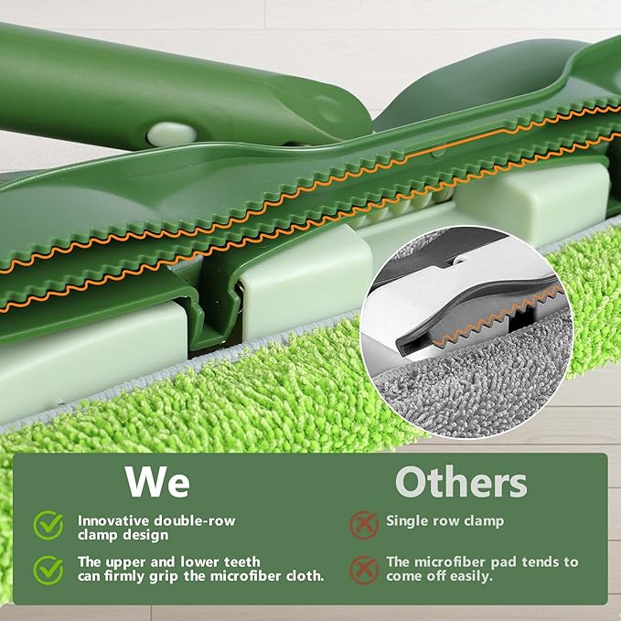 Microfiber Mops for Floor Cleaning,Masthome Professional Floor Mops with Washable Pads 4pcs,Wet Dry Use Flat Mop with 59'' Long Stainless Steel Handle,dust mop for Hardwood Floors Suitable Office Home