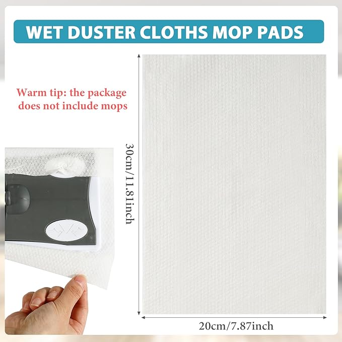 Wet Mop Pads Refills for Floor Cleaning Sweeper Wet Refills Disposable Moist Mopping Cloth Wipes for Wood Hardwood Tile(240 Pcs)