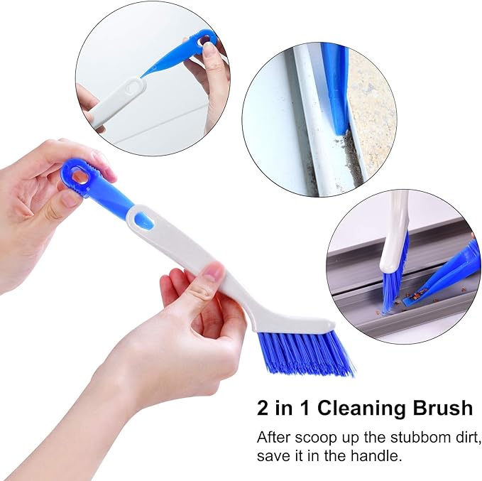 2 Pcs Cleaning Brush Small Scrub Brush for Cleaning Sink Scrub Brush with Handle, Bathroom Kitchen Edge Corner Grout Cleaning Brushes for Household Use, Window Track Cleaning Brush