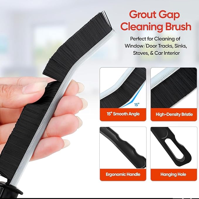 Crevice Cleaning Brush,Multifunctional Cleaning Brush Tool, Bathroom Gap Brush, Small Cleaning Brush, Grout Brush, Kitchen Brush, Cleaning Tools for Toilet, Bathroom, Home, Bathtub, Sink, Household