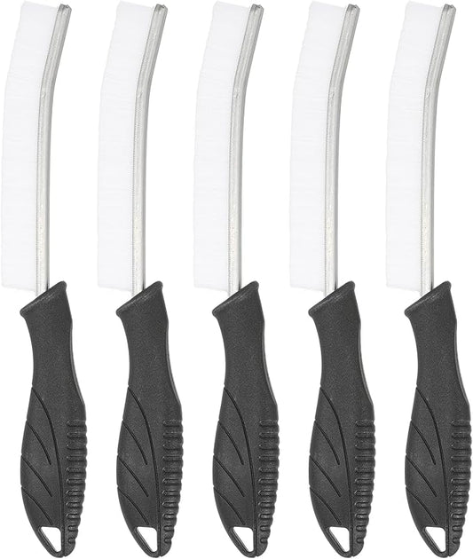 uxcell 5pcs Crevice Cleaning Brush, Hard Bristle Gap Scrub Brush, Bathroom Cleaning Tools for Window Bathroom Faucet Gap, White