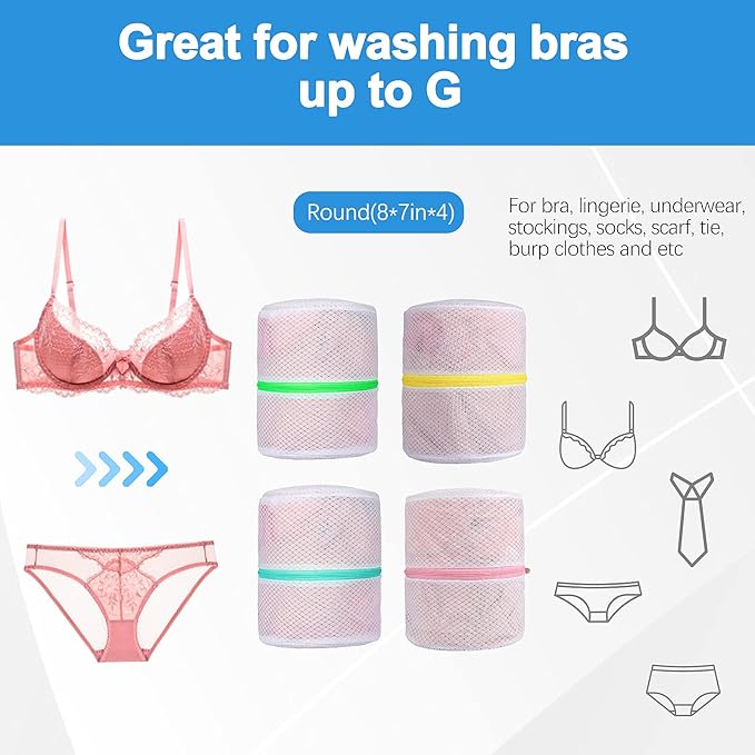 GOGOODA Mesh Laundry Bags, Delicates Washing Bags for Sweater Blouse Hosiery Bras Premium Wash Bags for Travel Storage Organization (4 Set)