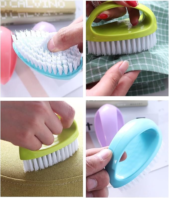 4 Pcs Scrubbing Brushes for Cleaning, Laundry Brush Shoe Brush Household Cleaning Brush Kitchen Bathroom Sink Floor Bathtub Multi-Purpose Cleaning Brush (Red, Purple, Green, Blue)