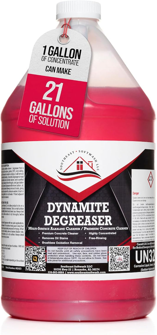 Dynamite Degreaser - Commercial Grade Degreaser for Oil Stain Removal, Concrete Dumpster Pads, Gas Station Cleaning (1)