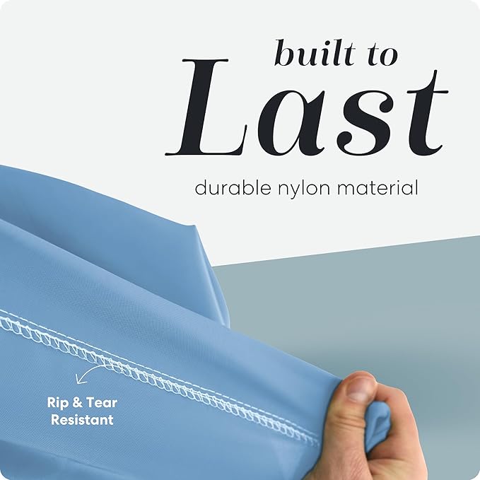 Nylon XL Laundry Bag - Locking Drawstring Closure, Machine Washable, These Large Bags Will Fit a Laundry Basket and Strong Enough to Carry up to Two Loads of Clothes (Light Blue | 22" x 32")