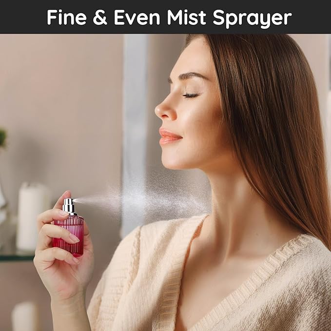 Segbeauty 1oz Perfume Spray Bottle, 30ml Empty Glass Cologne Spray Bottles with Perfume Refill Kit, Pack of 2 Large Travel Cologne Sprayer, Purple Refillable Bottle Sprayer for Dispensing Fragrance