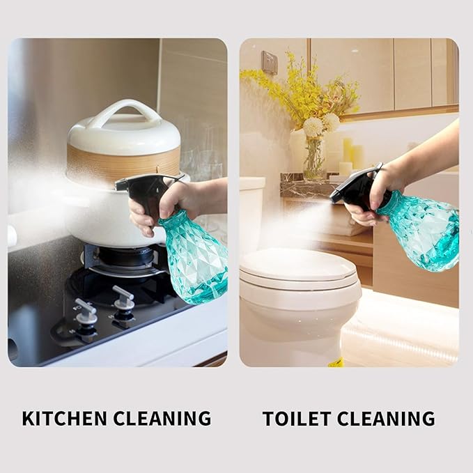 2 Pcs Spray Bottles, 500 ml/17 oz Empty Water Spray Bottles, Plastic Reusable Adjustable Mist Sprayer Squirt Bottles Containers Refillable for Cleaning Solutions, Gardening, Plants (Blue)