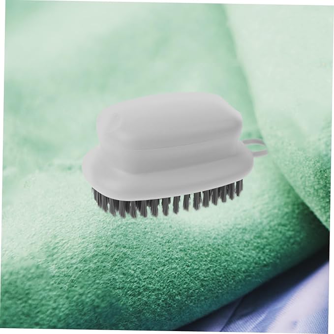 Gatuida 1pc Plastic Handle Laundry Brush Sponge Pad Kitchen and Bathroom Cleaning Tool for Dishes Bathtubs and Tiles Ergonomic Design Strong Decontamination Grey