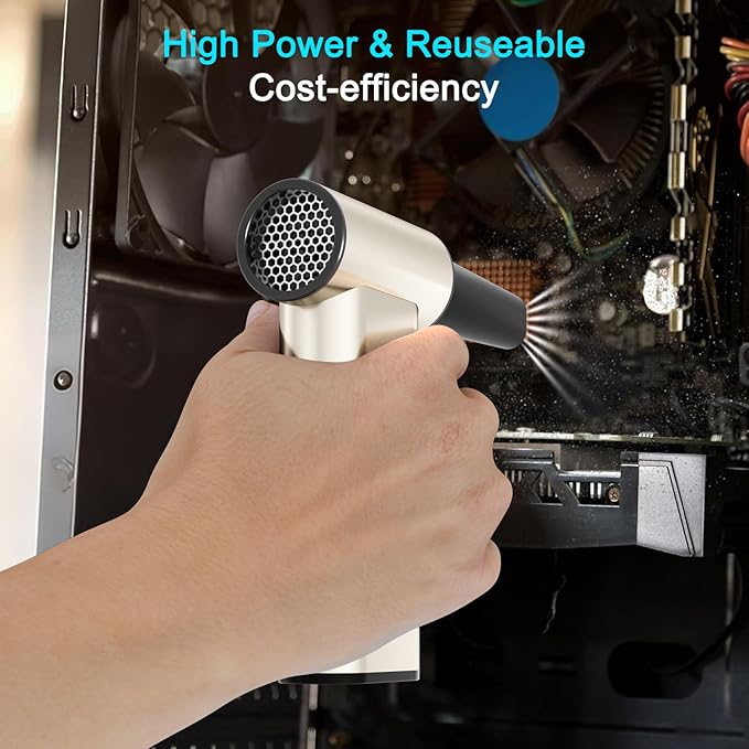 Electric Air Duster, 260000RPM Super Power Cordless Air Duster, Rechargeable Brushless Motor Durable Blower, 4-Gear Adjustable Dust Blower, Fast Charging, for Computer, Keyboard, Outdoor, House Car