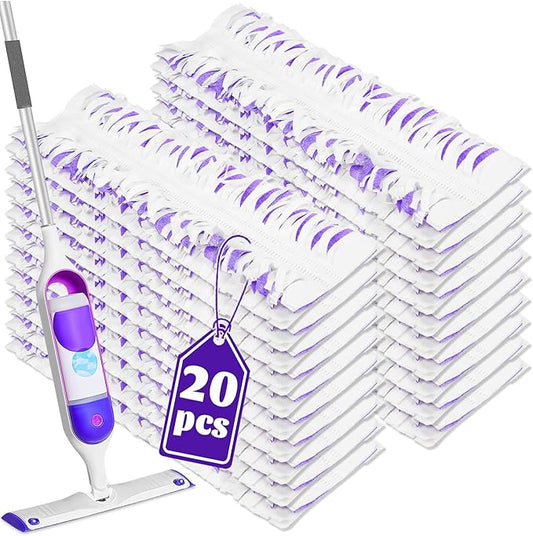 20 Pack Disposable Mop Pads Compatible with Swiffer Power Mop Pads Replacement for Swiffer Power Mop Refills, Multi-Surface Mopping Pad Refills, Wet Pads Refill for Floor Cleaning