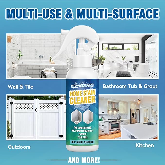 Mold Stain Cleaner Spray, All-Purpose Stain Cleaner for Bathroom, Kitchen, Decks, Patios, Outdoors, Household Stain Remover Spray Best for Tile, Wall, Grout, Fences, Furniture, Sink, Brick