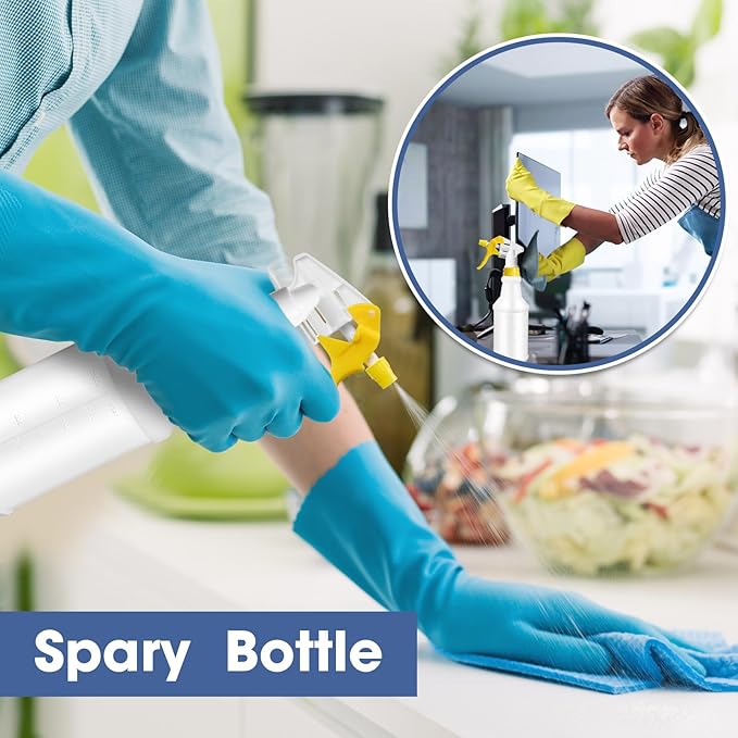 10 Pack Spray Bottles 16 oz Empty Water Spray Bottles for Cleaning Heavy Duty Refillable Squirt ‌container with Measurements Adjustable Nozzle for Household(Yellow,Green,Stylish Style)