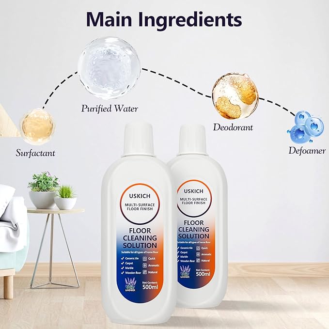 2 Pack Floor Cleaning Solution,34 FL OZ Floor Cleaner for Mopping with Tineco,Deep Cleaning &Deodorizing for Roborock,Compatible with Saros Series,S8/S7Series,Q Revo/Q /iFLOOR Series Wet Dry Vacuum