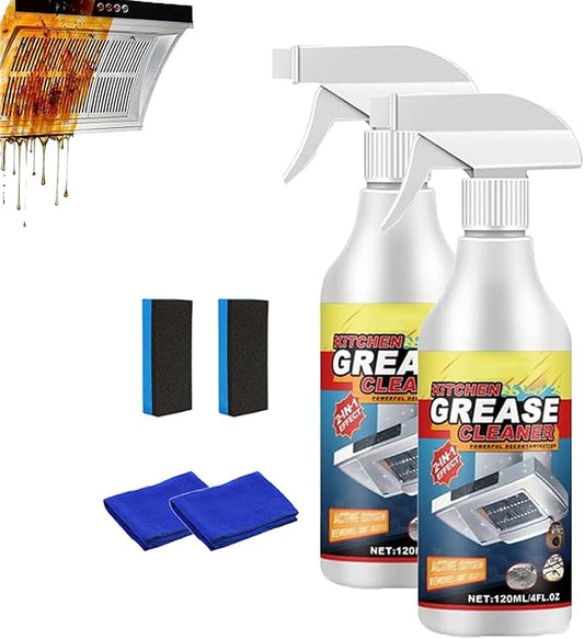 Powerful Kitchen Grease Cleaner, Powerful Clean Kitchen Oil Stains Spray, Heavy Duty Degreaser Cleaner Spray, All Purpose Heavy Oil Cleaning Agent, KitchenFoamCleaner Stubborn Stains Cleaner (2)