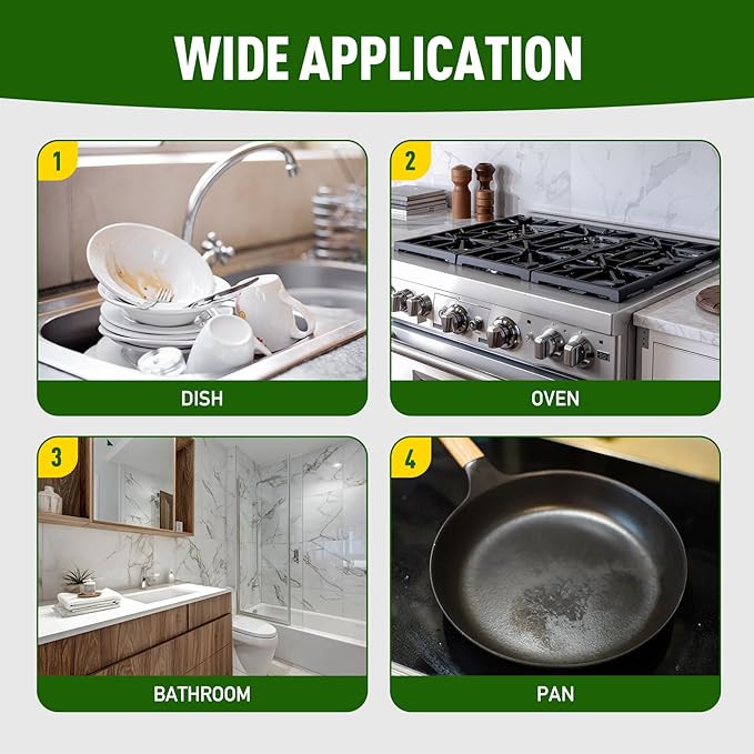 Non Scratch Dishwand Refills Sponge Heads, Heavy Duty Scrub Brush Sponges, Soap Dispensing Scrubbers, Common Compatible Dish Wand Refill Head Replacements for Kitchen Sink Dishwashing Cleaning