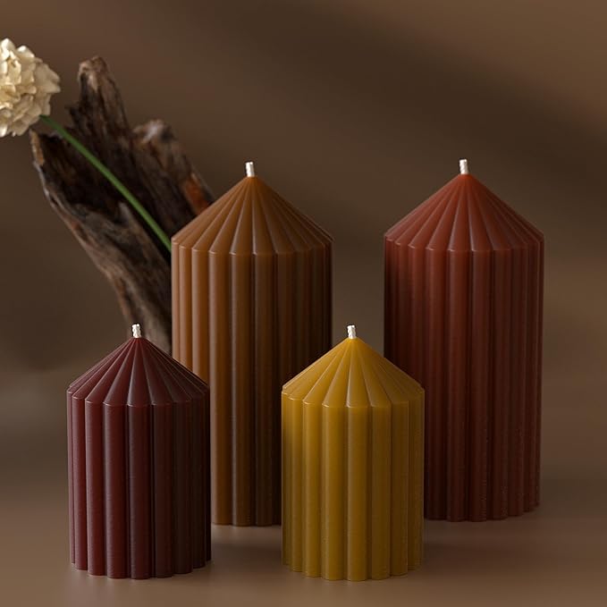 2 Pack Stripe Cylinder Pillar Spiral Candle Resin Mold - Resin Casting Silicone Molds for Home Decor & Candle Making Wave Spiral Mold