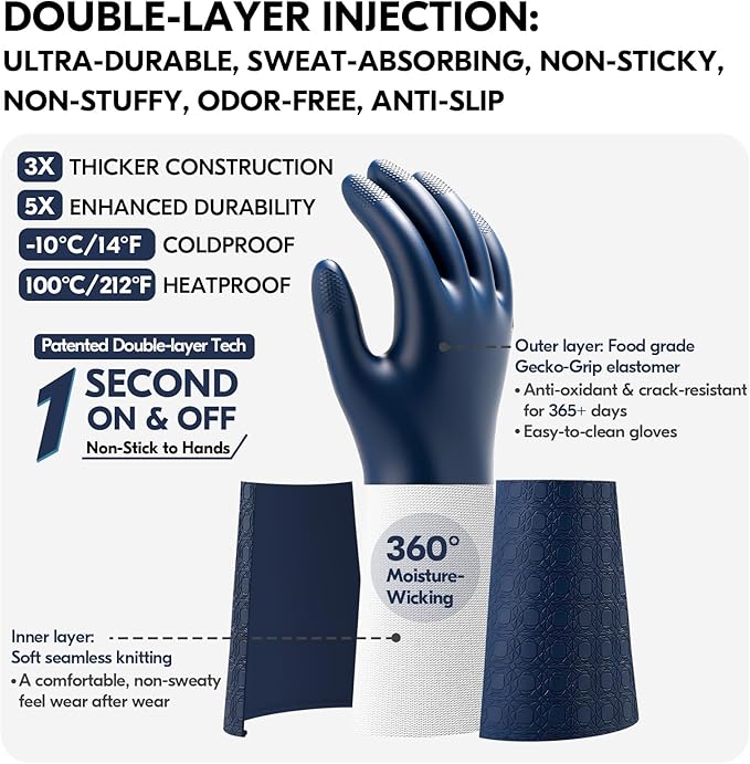 Vgo... Food Handling Gloves,Food Grade TPE,5X Durable for Meat Packing,Commercial Kitchens,Baking(TP1117)